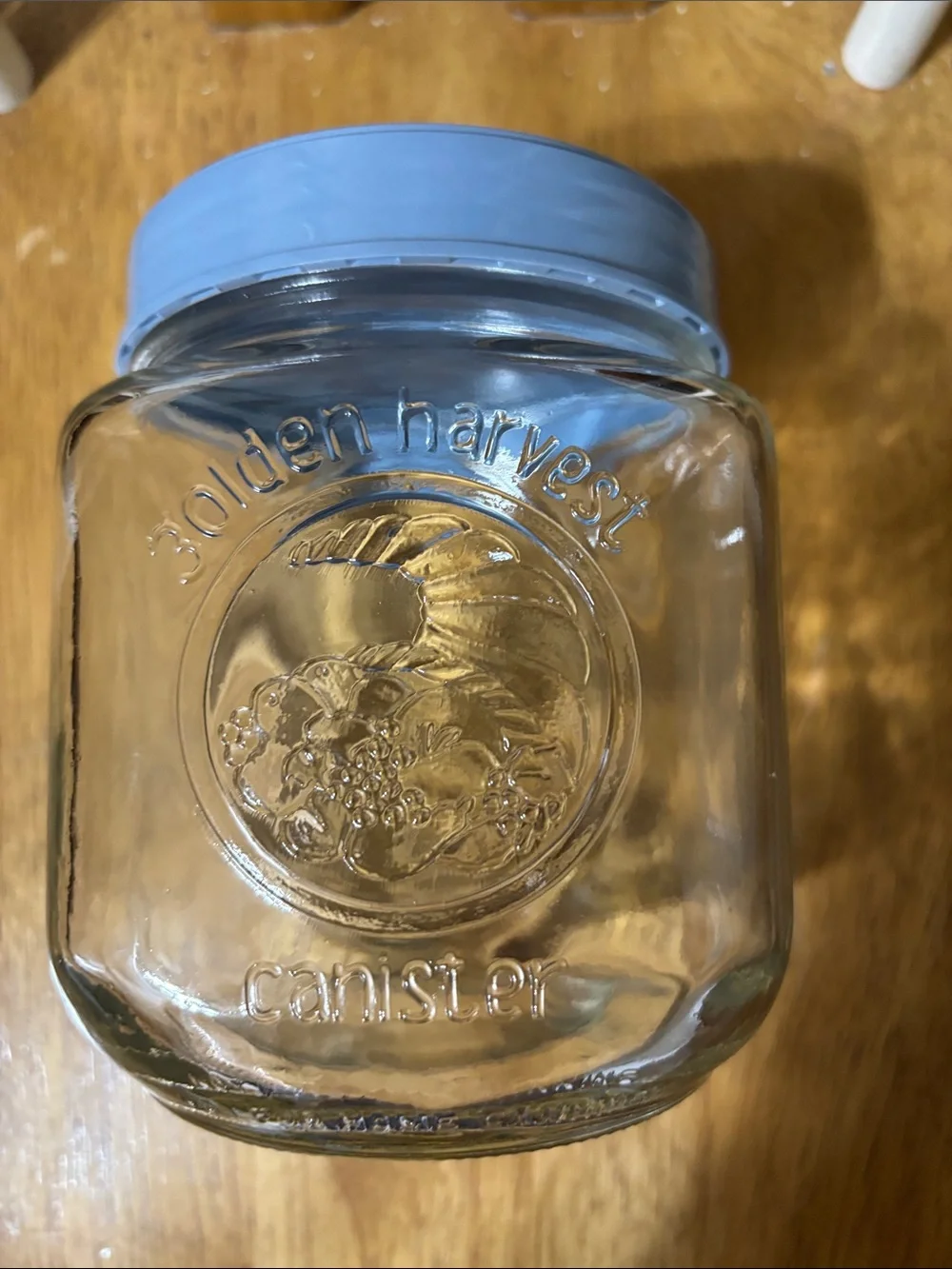 Blue-Lid Glass Storage Jar - Home Kitchen
